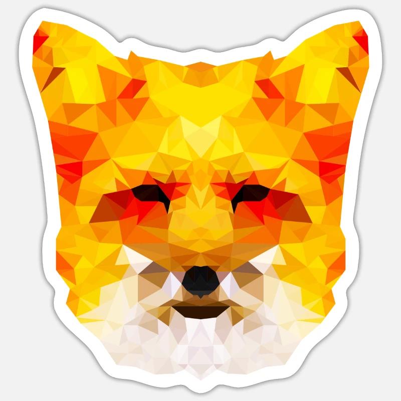 Beautiful fox polygon design - Sticker size S (10 x 10 cm) - white matte