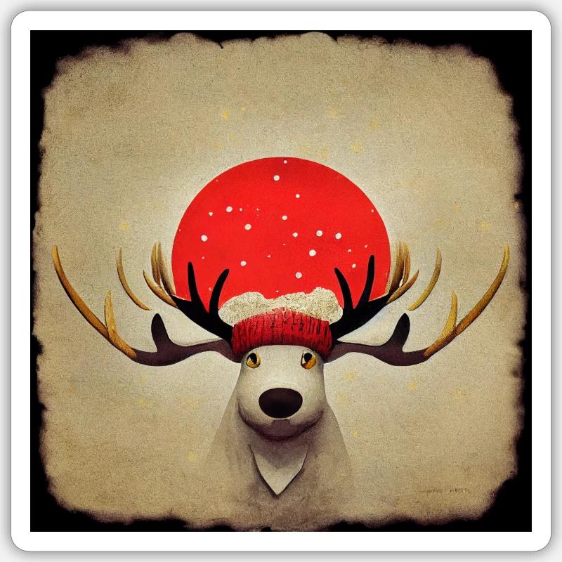 Rodolphe - Sticker taille S (10 x 10 cm) - blanc mat
