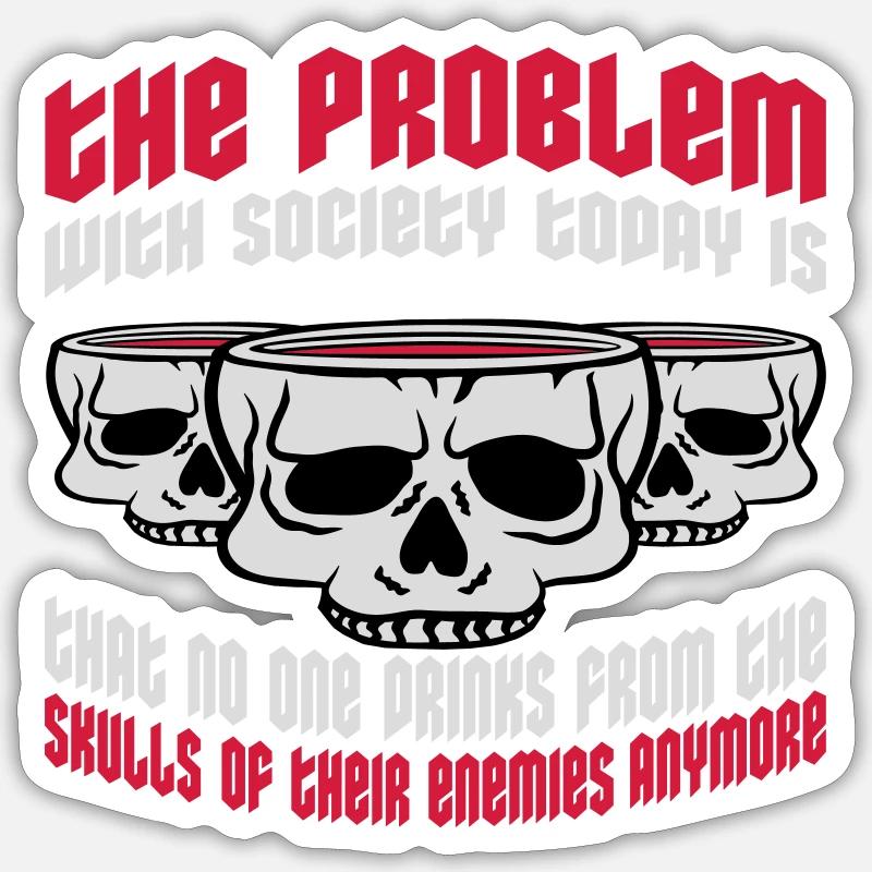 boissons de crânes ennemis Sticker taille S (10 x 10 cm)