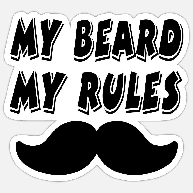 Beard - Sticker size S (10 x 10 cm) - white matte