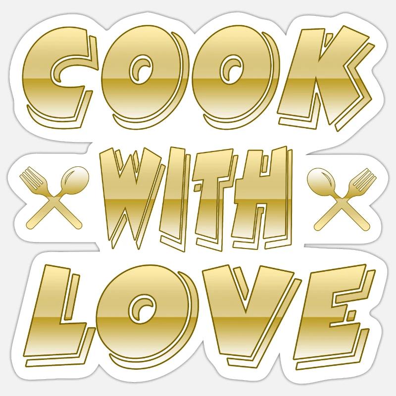 Kochen - Sticker Größe S (10 x 10 cm) - Mattweiß