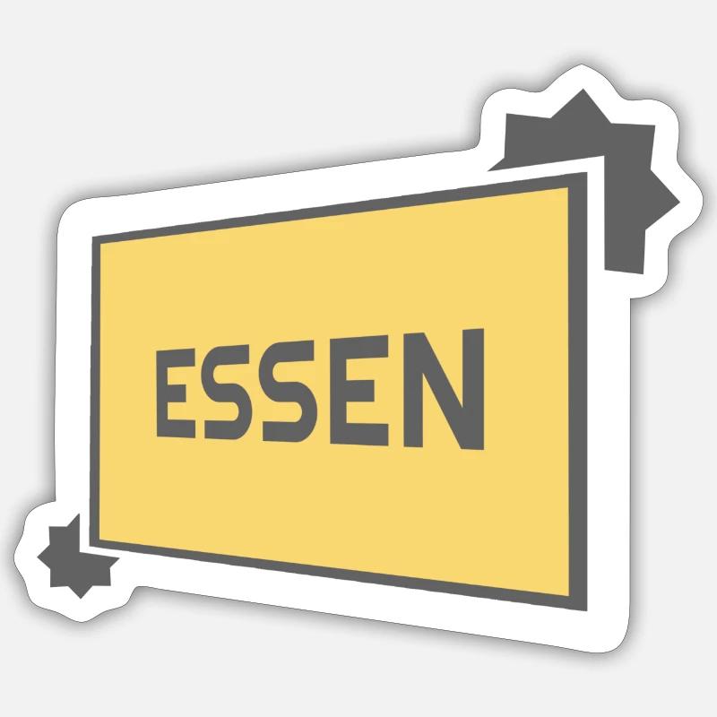 Essen Ortsschild - modern grey Sticker Größe S (10 x 10 cm)