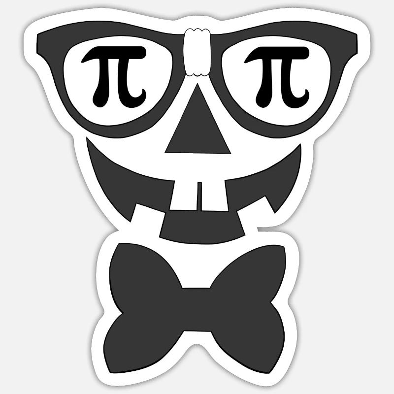 Smart Pumpkin Lantern with Pi - Jack O'Lantern, Pie Sticker size S (10 x 10 cm)
