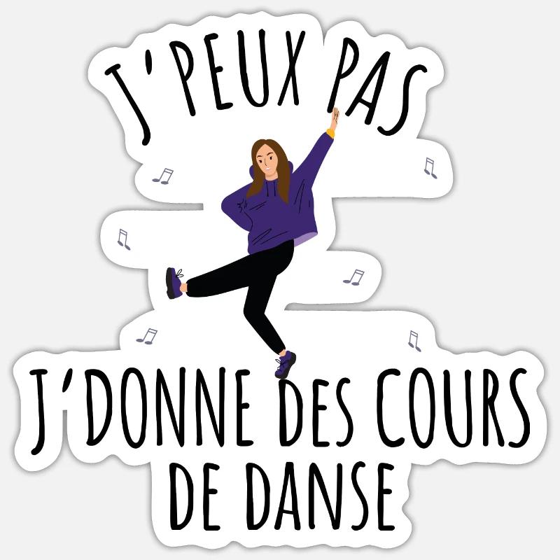 JPP PROF DANSE - Sticker taille S (10 x 10 cm) - blanc mat