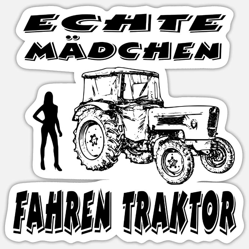Traktor - Sticker Größe S (10 x 10 cm) - Mattweiß
