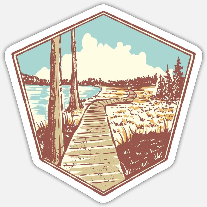 Oderteich Harz Souvenir - Sticker Größe S (10 x 10 cm) - Mattweiß