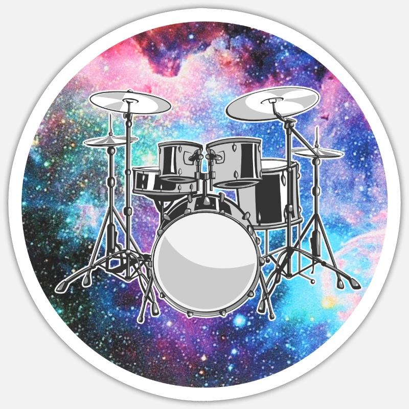 Drums Drummer Gift - Sticker taille S (10 x 10 cm) - blanc mat