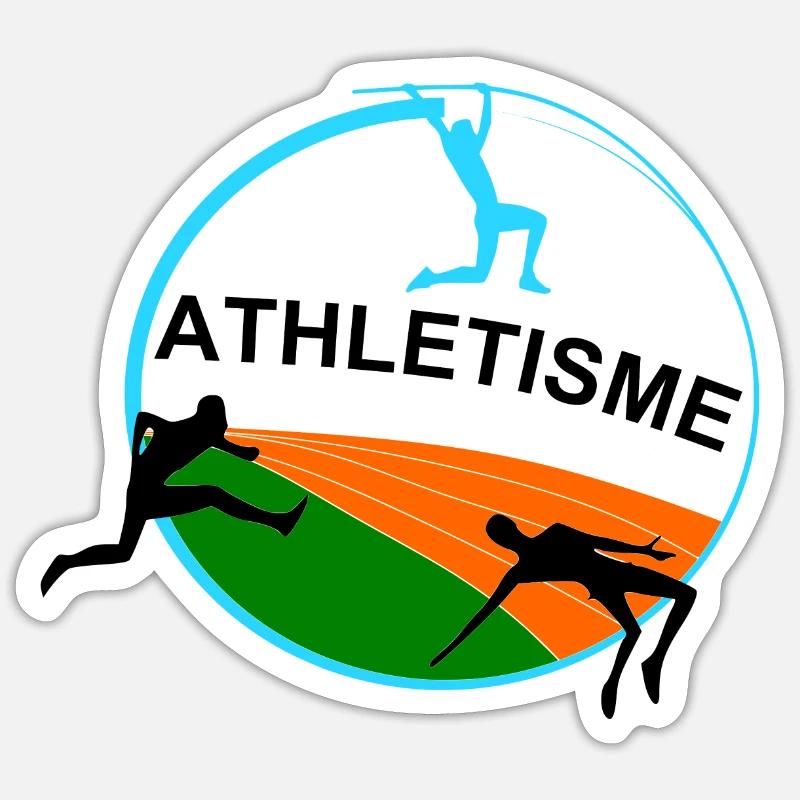 Athlétisme - Sticker taille S (10 x 10 cm) - blanc mat
