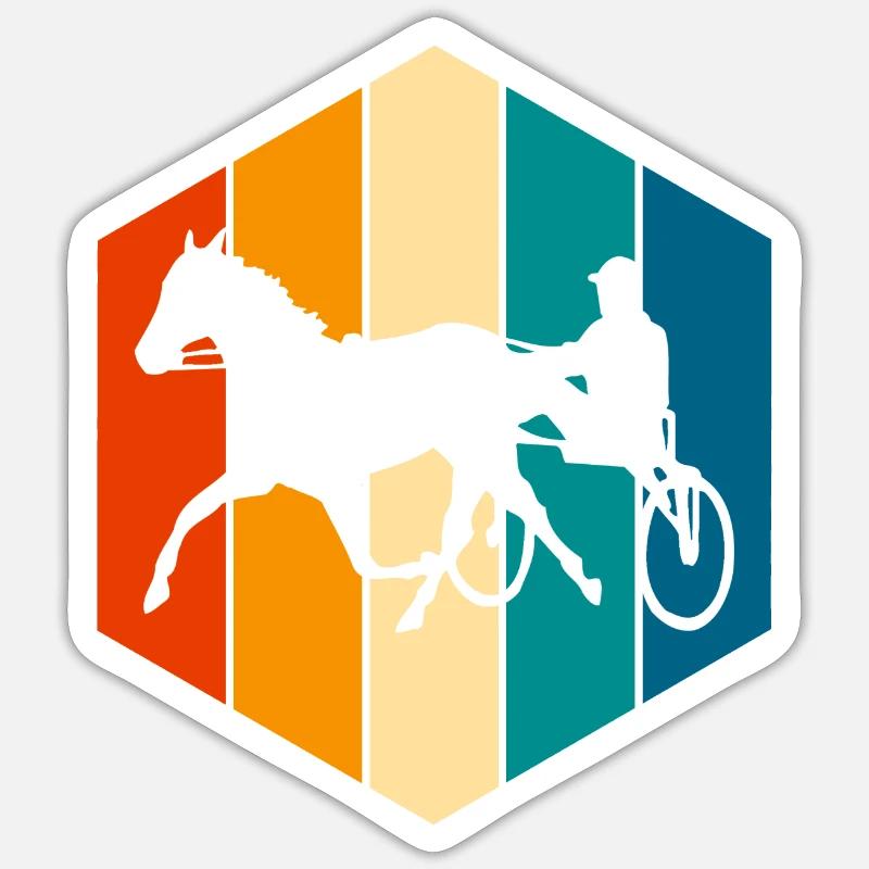 Traber Trabrennen in retro oder vintage Style Sticker Größe S (10 x 10 cm)