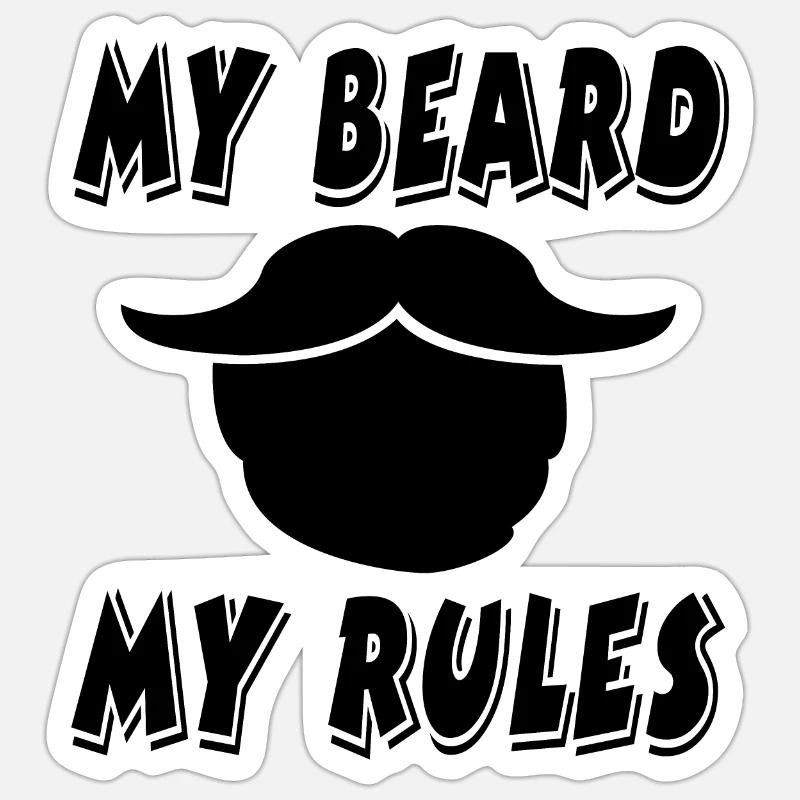 Beard - Sticker size S (10 x 10 cm) - white matte