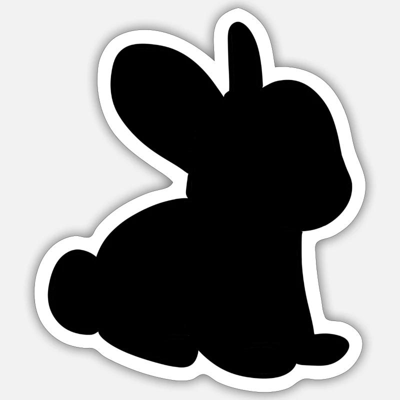 Lapin Symbole Animal Bébé Doux - Sticker taille S (10 x 10 cm) - blanc mat
