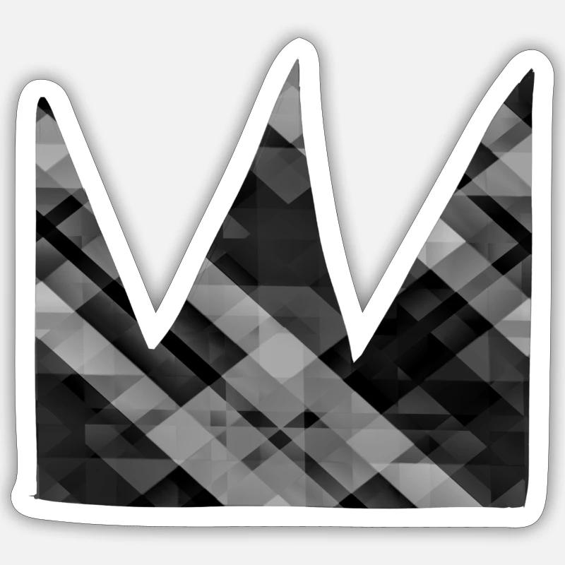 crown grey symbol shape - Sticker size S (10 x 10 cm) - white matte