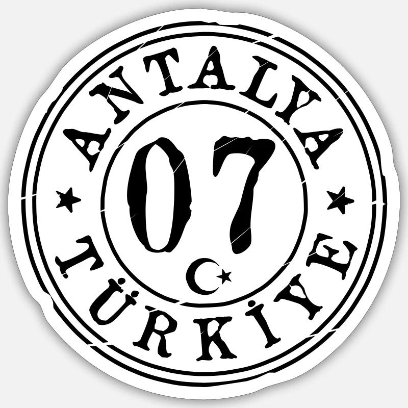 Antalya 07 Millésime - Sticker taille S (10 x 10 cm) - blanc mat