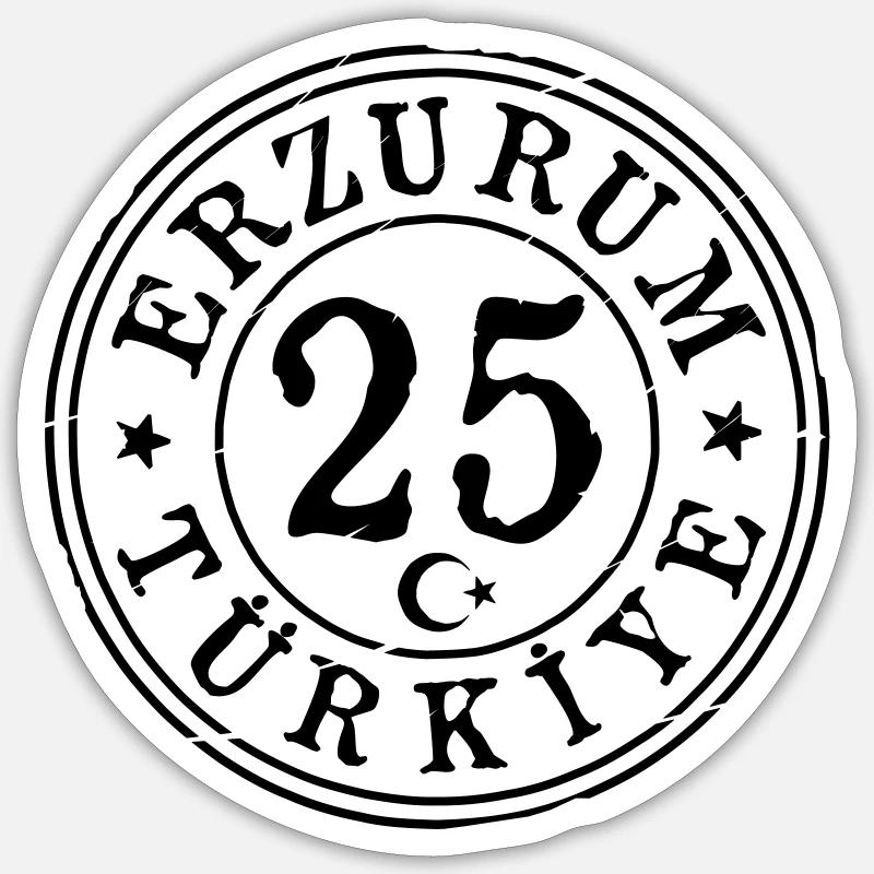Erzurum 25 Millésime - Sticker taille S (10 x 10 cm) - blanc mat