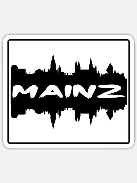Mainz Deutschland Skyline Silhouette Reisesouvenir - Sticker Größe S (10 x 10 cm) - Mattweiß