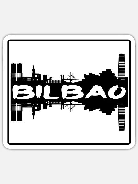 Bilbao Spanien Skyline Silhouette Reisesouvenir - Sticker Größe S (10 x 10 cm) - Mattweiß