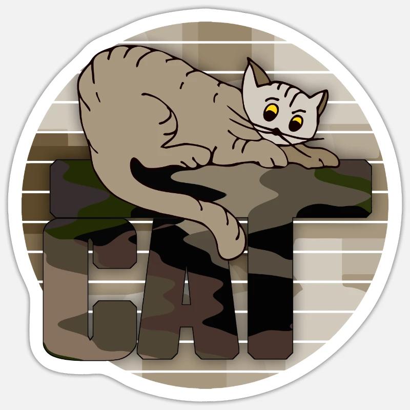 cat - Sticker size S (10 x 10 cm) - white matte