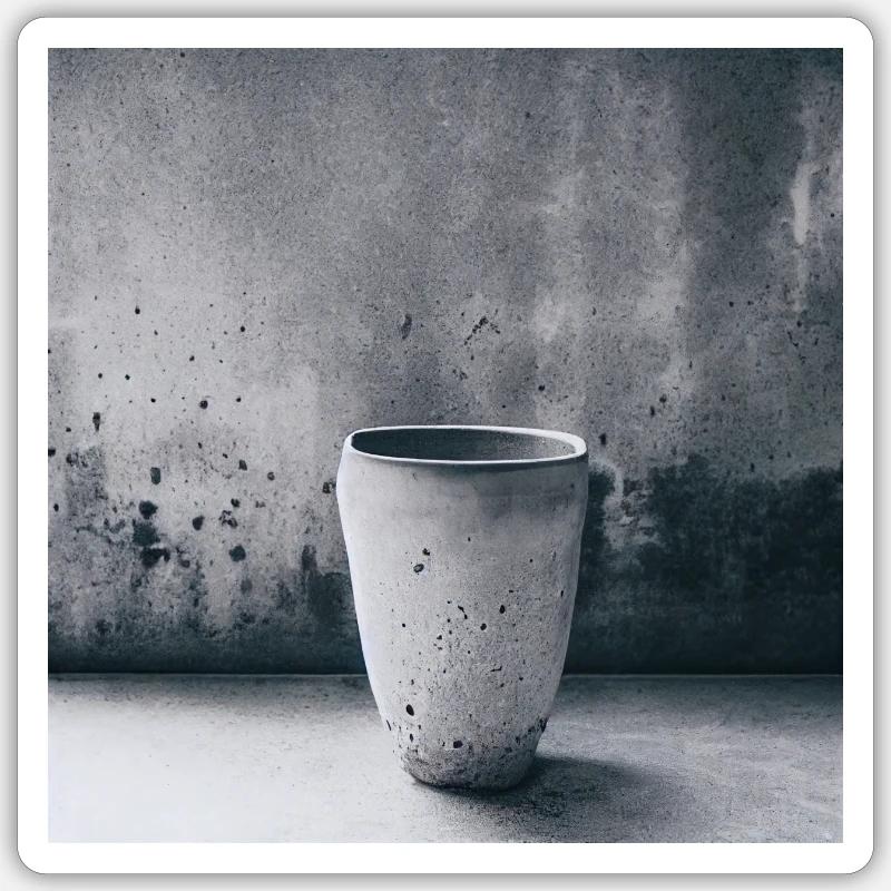 Concrete cup - Sticker size S (10 x 10 cm) - white matte