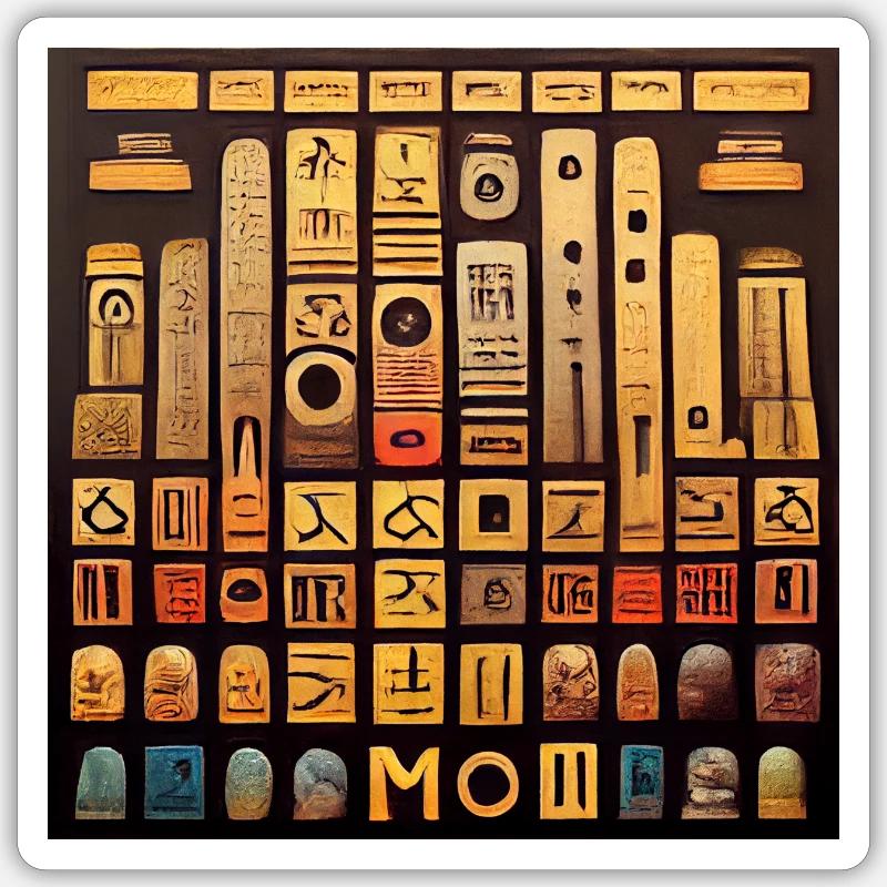 Moderne Hieroglyphen - Sticker Größe S (10 x 10 cm) - Mattweiß