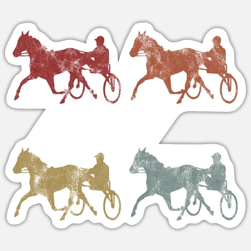 Traber Trabrennen in retro oder vintage Style Sticker Größe S (10 x 10 cm)