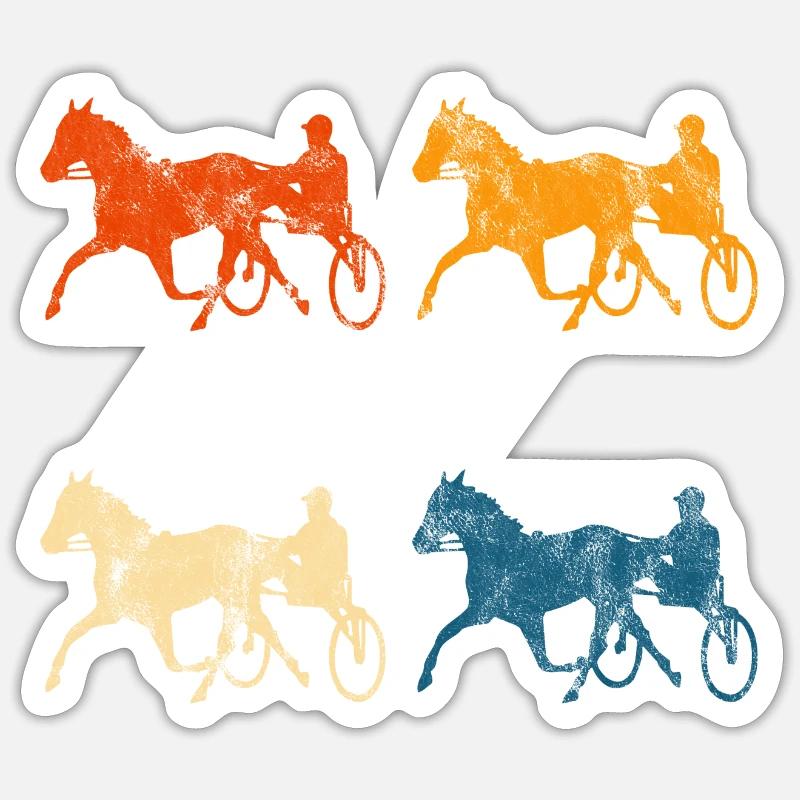 Traber Trabrennen in retro oder vintage Style Sticker Größe S (10 x 10 cm)