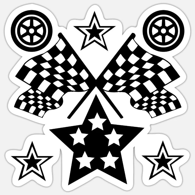 Voiture - Sticker taille S (10 x 10 cm) - blanc mat