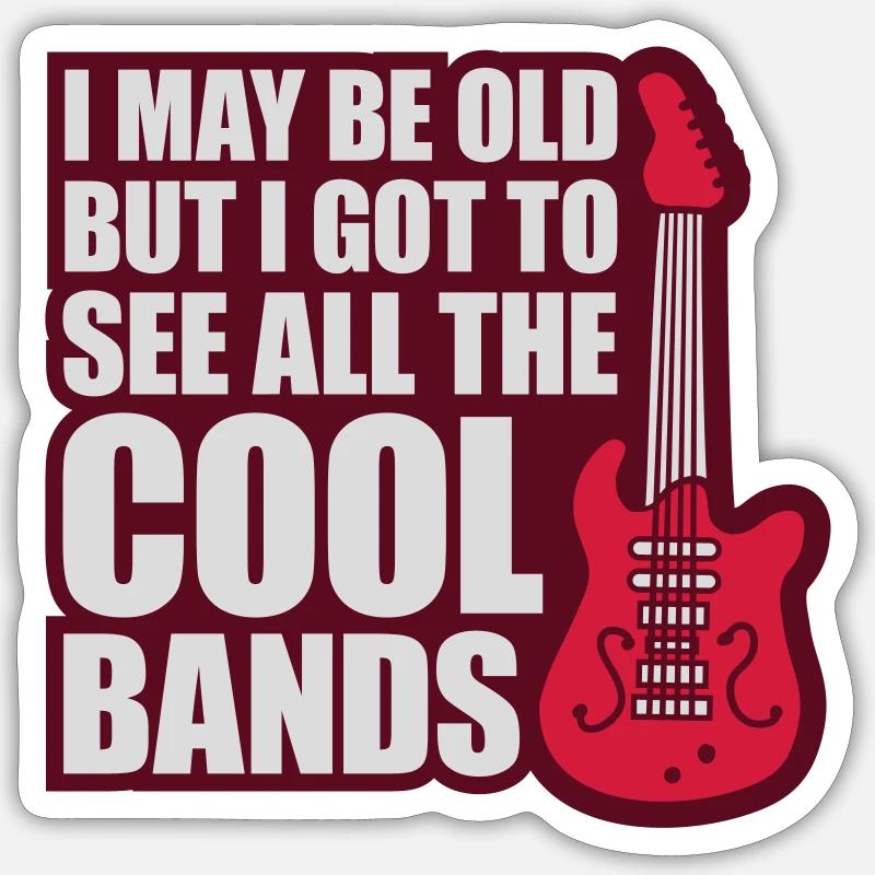 I may be old - Sticker Größe S (10 x 10 cm) - Mattweiß