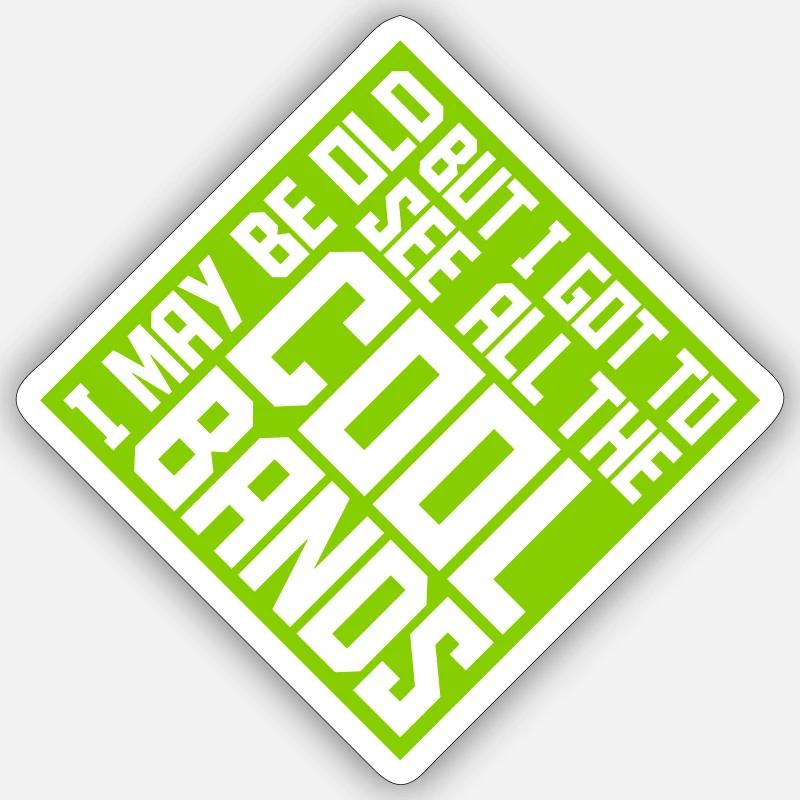 I may be old - Sticker Größe S (10 x 10 cm) - Mattweiß