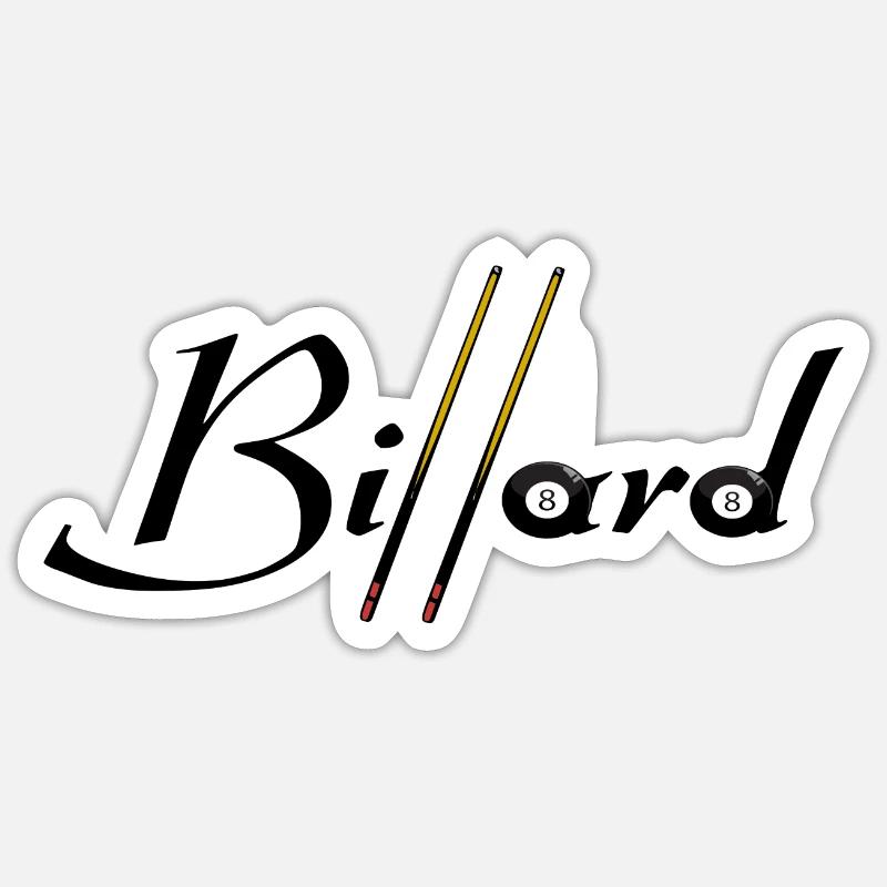 Billard - Sticker taille S (10 x 10 cm) - blanc mat