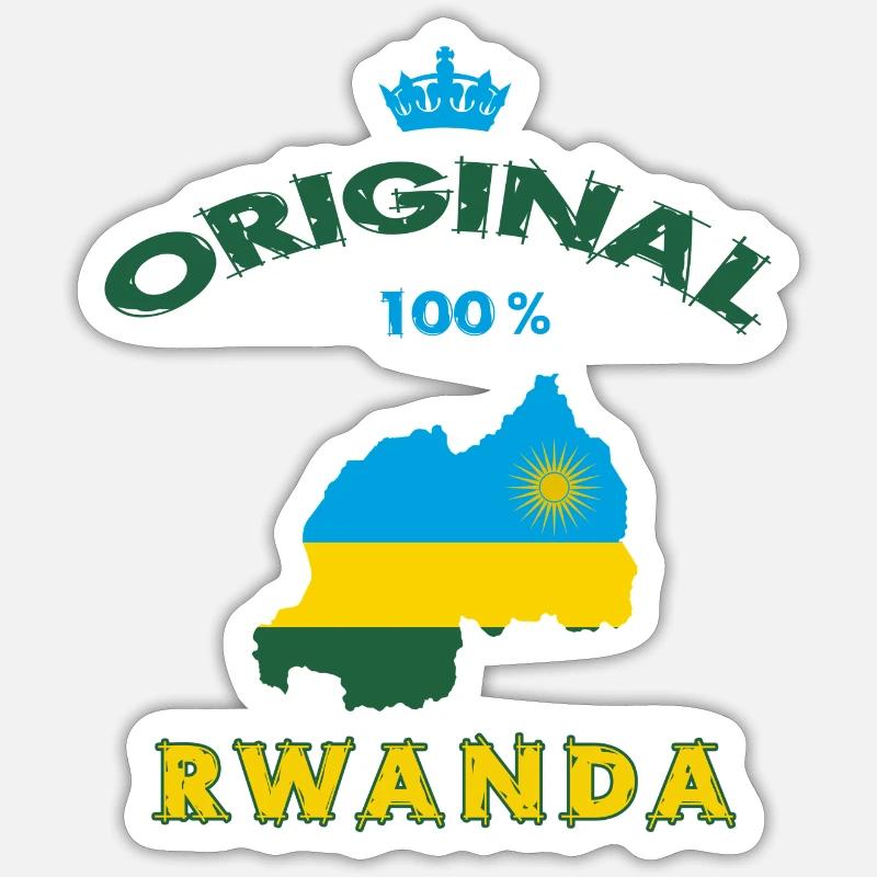 Ruanda Original 100% Flaggen Design - Sticker Größe S (10 x 10 cm) - Mattweiß