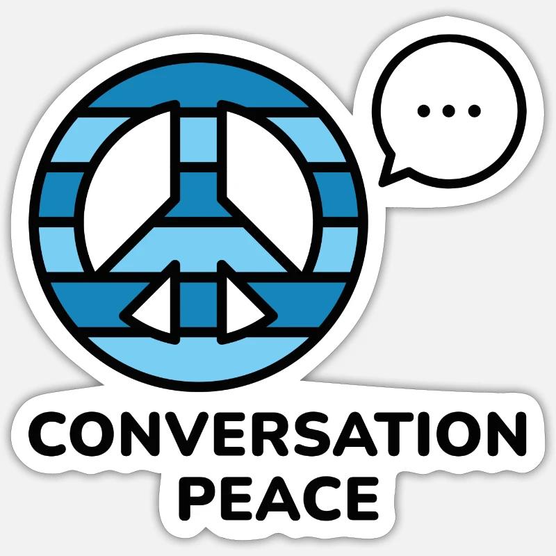 Conversation Peace - Sticker size S (10 x 10 cm) - white matte
