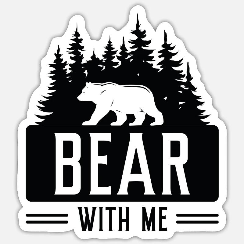 Bear With Me - Sticker size S (10 x 10 cm) - white matte