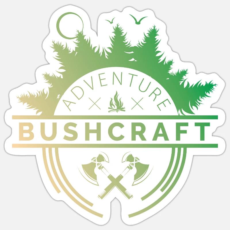 bushcraft suvival symbol logo icon Abenteuer Sticker Größe S (10 x 10 cm)