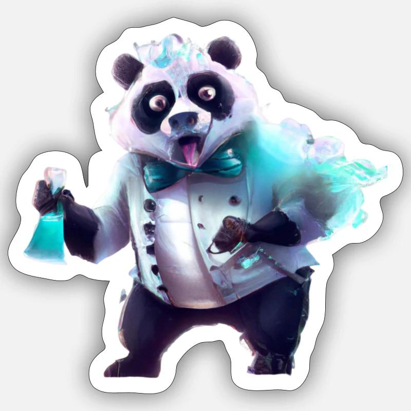 Panda scientist - Sticker size S (10 x 10 cm) - white matte