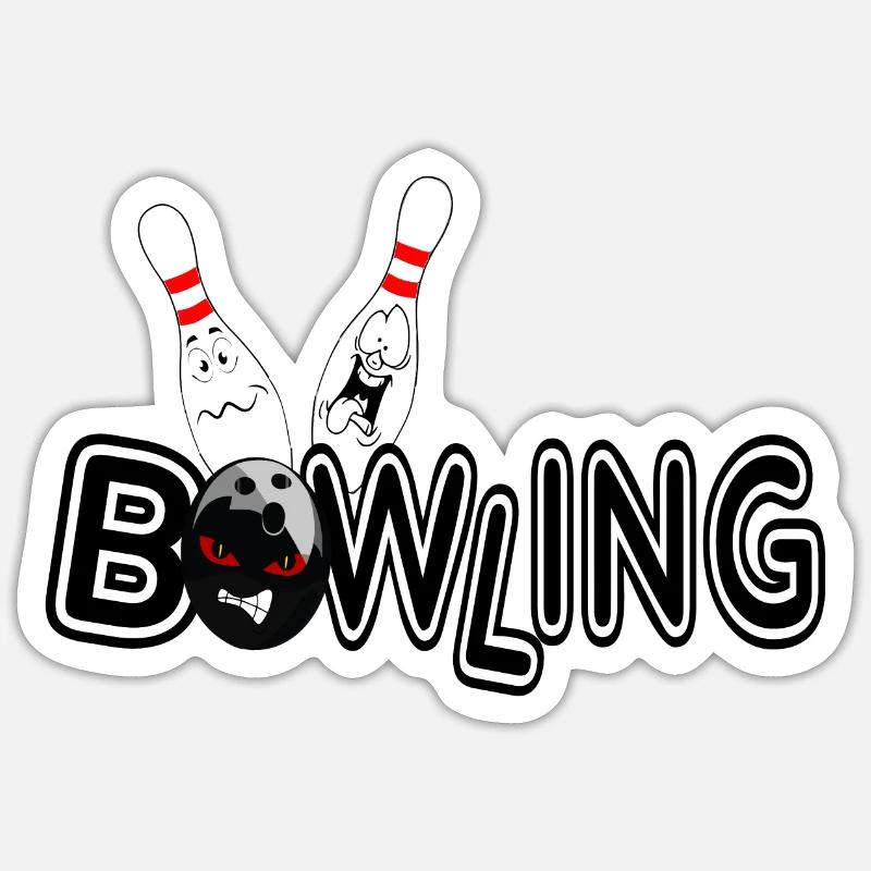 Bowling - Sticker taille S (10 x 10 cm) - blanc mat