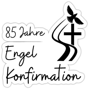 Engel Konfirmation 85 Jahre Jubelkonfirmation - Sticker Größe S (10 x 10 cm) - Mattweiß - Vorne