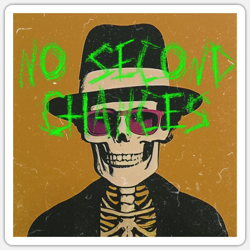 no second chance Sticker Größe S (10 x 10 cm)