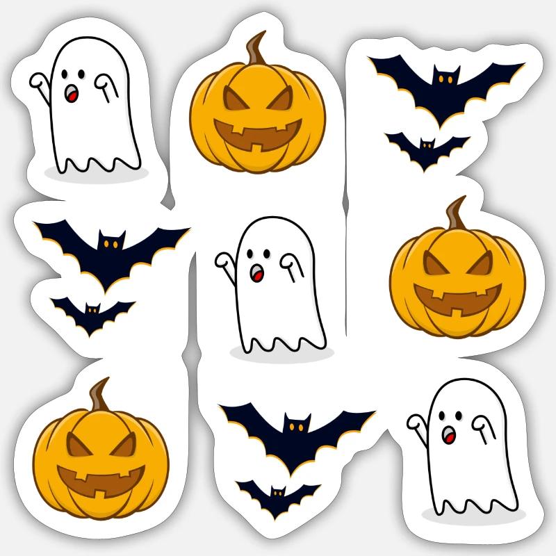 Halloween Pattern - Sticker size S (10 x 10 cm) - white matte