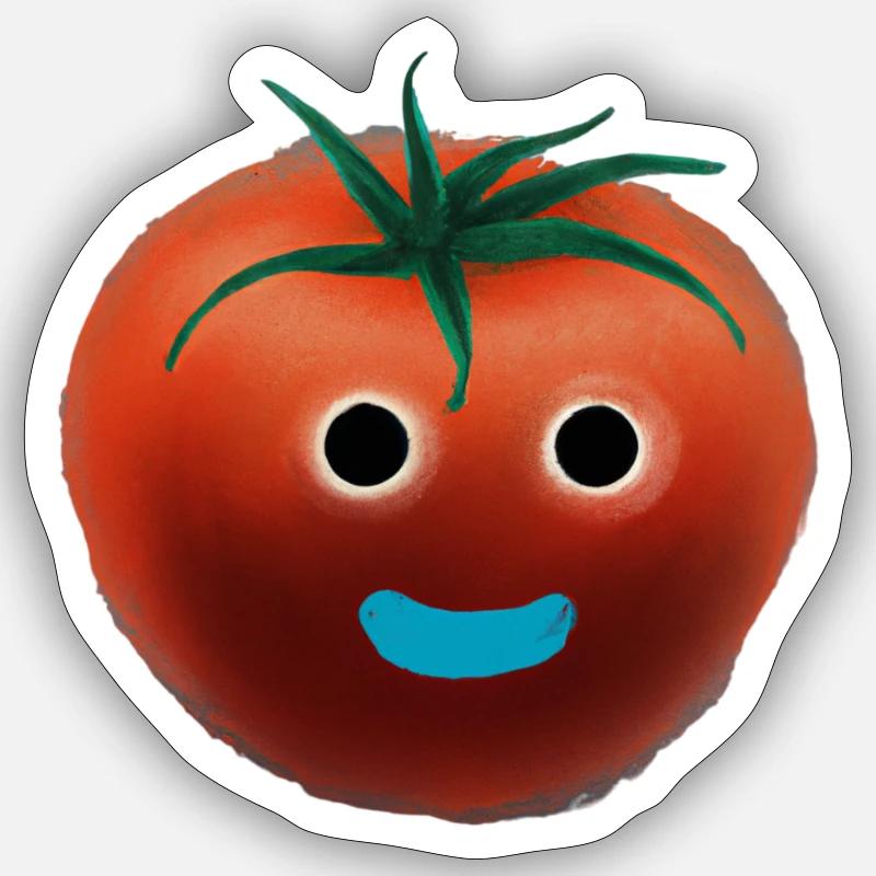 Tomate mit Gesicht Sticker Größe S (10 x 10 cm)