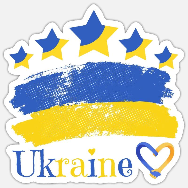 Ukraine - Sticker Größe S (10 x 10 cm) - Mattweiß