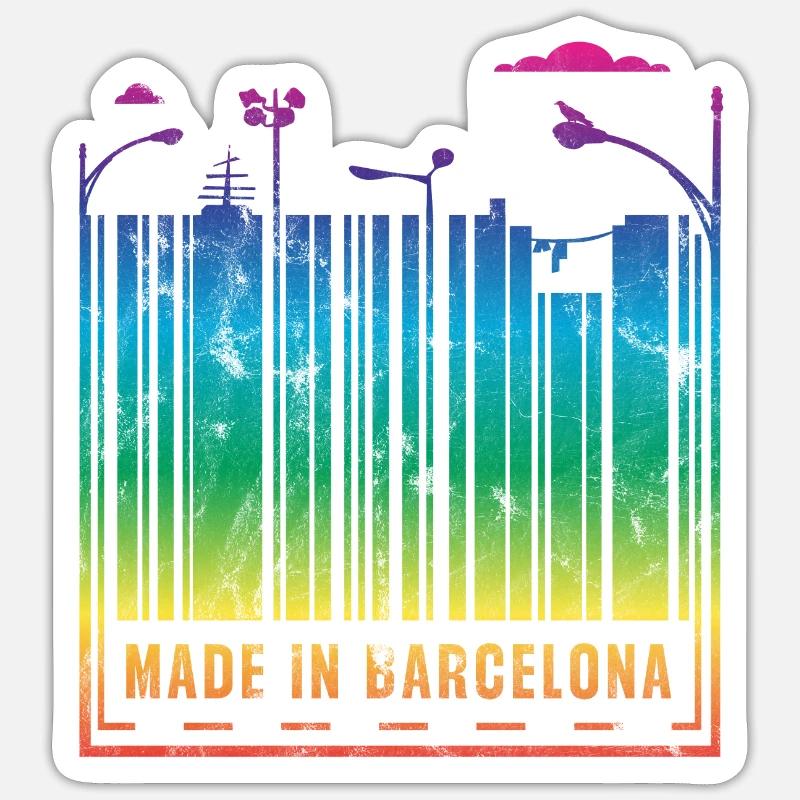 Fabriqué à Barcelone - Sticker taille S (10 x 10 cm) - blanc mat