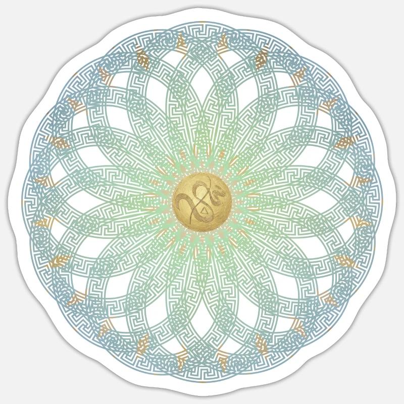 Mandala grec infinity, SSL - Sticker taille S (10 x 10 cm) - blanc mat