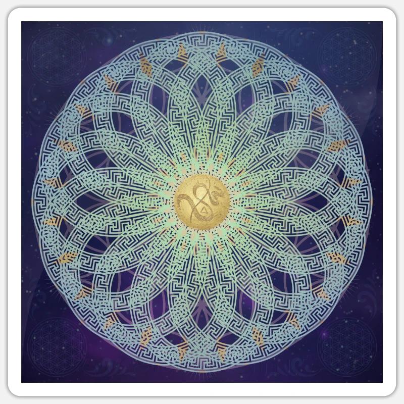 Mandala Greek Infinity, SSL - Univers - Sticker taille S (10 x 10 cm) - blanc mat