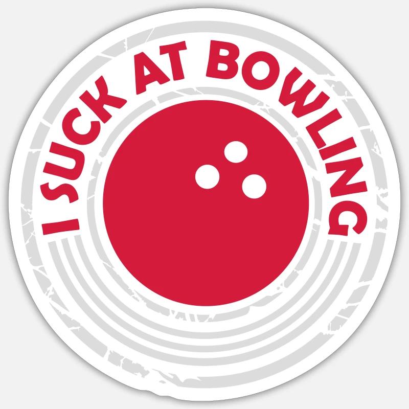 I suck at bowling - Sticker Größe S (10 x 10 cm) - Mattweiß