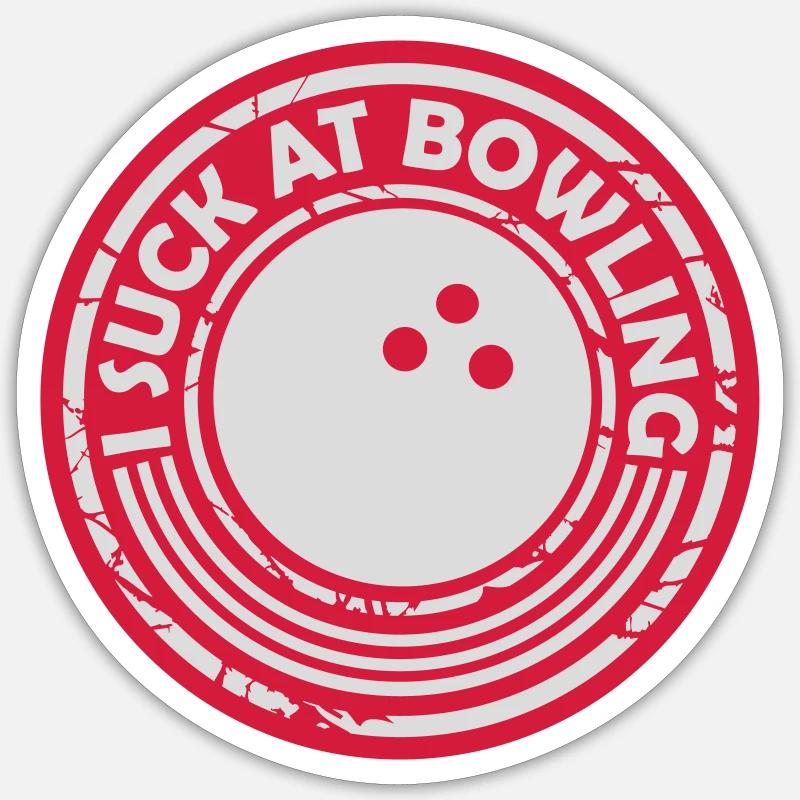 I suck at bowling - Sticker Größe S (10 x 10 cm) - Mattweiß