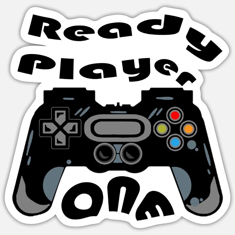 Retro Controller Silhouette - Sticker size S (10 x 10 cm) - white matte