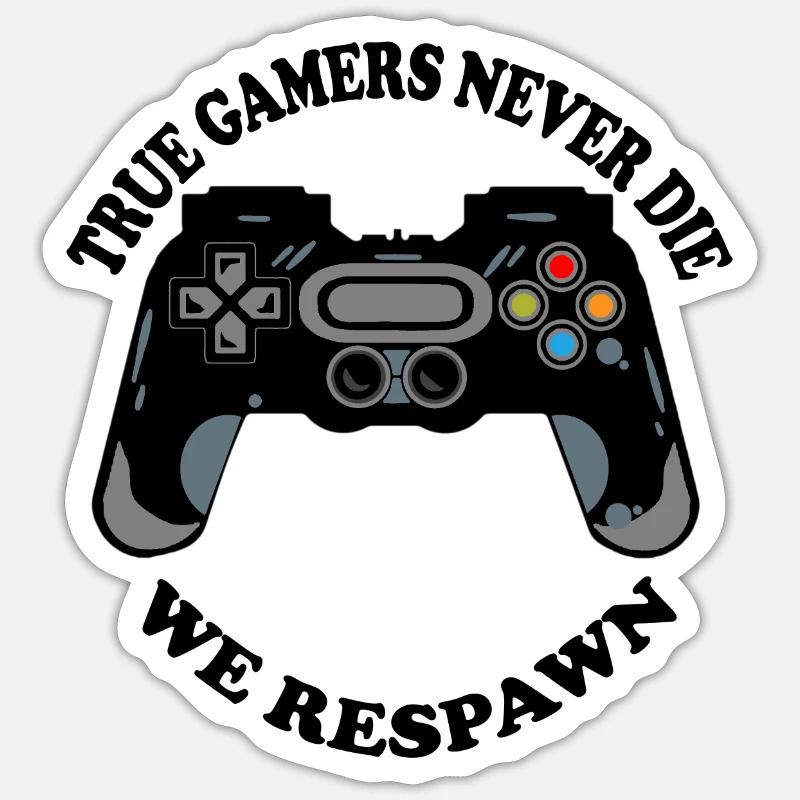 Gaming Krabbe mit Controller-Icons - Sticker Größe S (10 x 10 cm) - Mattweiß