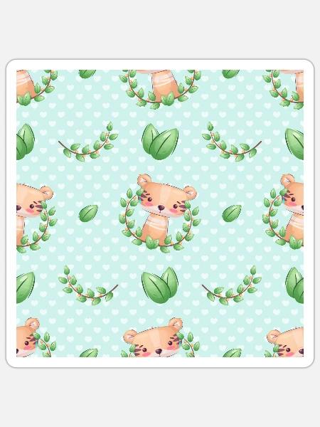 Cute Tiger Animal Pattern - Sticker Größe S (10 x 10 cm) - Mattweiß