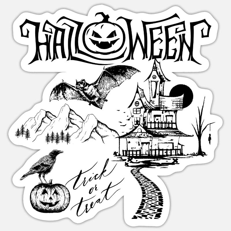 Helloween - Sticker Größe S (10 x 10 cm) - Mattweiß