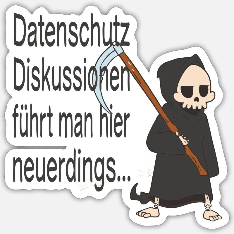 Datenschutz DSGVO Sensenmann Sticker Größe S (10 x 10 cm)